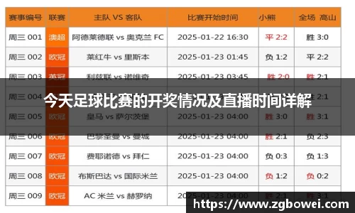 今天足球比赛的开奖情况及直播时间详解
